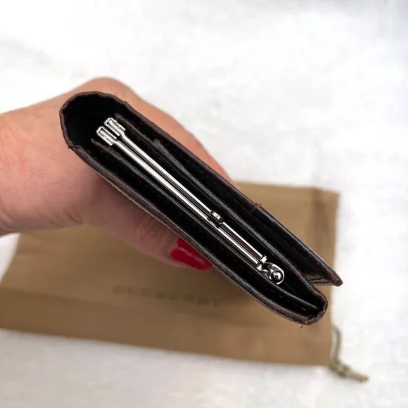 Burberry London Vintage Nova Check Beige bifold kiss lock weallet - Picture 9 of 12